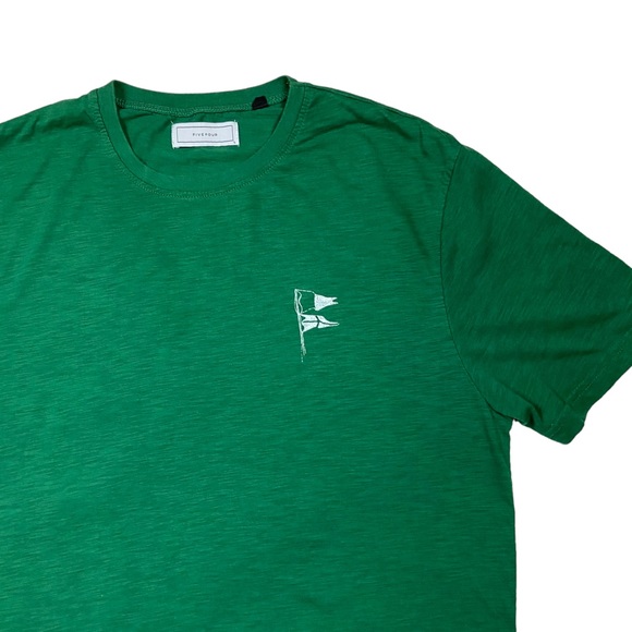 FIVE FOUR Los Angeles Drifter Paddle Flag T Shirt L Green Boat - Picture 2 of 11